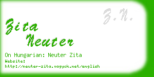 zita neuter business card